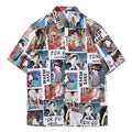 Wukong In Stock Japanese Retro Style Full Print Short-Sleeved Shirt Men