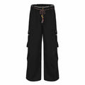 Ribbon Waist Strap Wide-leg Workwear Straight-leg Pants