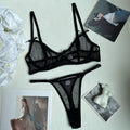 Sexy Lingerie French Bra Ultra-thin Mesh Lingerie Set