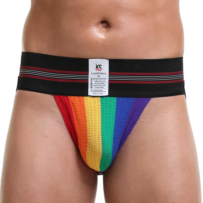 Rainbow-colored Double Thong Men's Underwear Sports Fitness