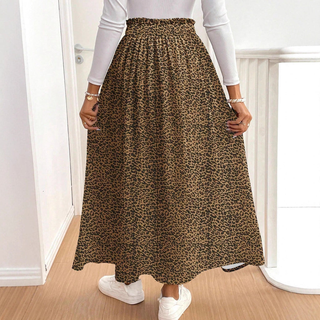 Women's Fashion Floral Split High-waist Long Skirt