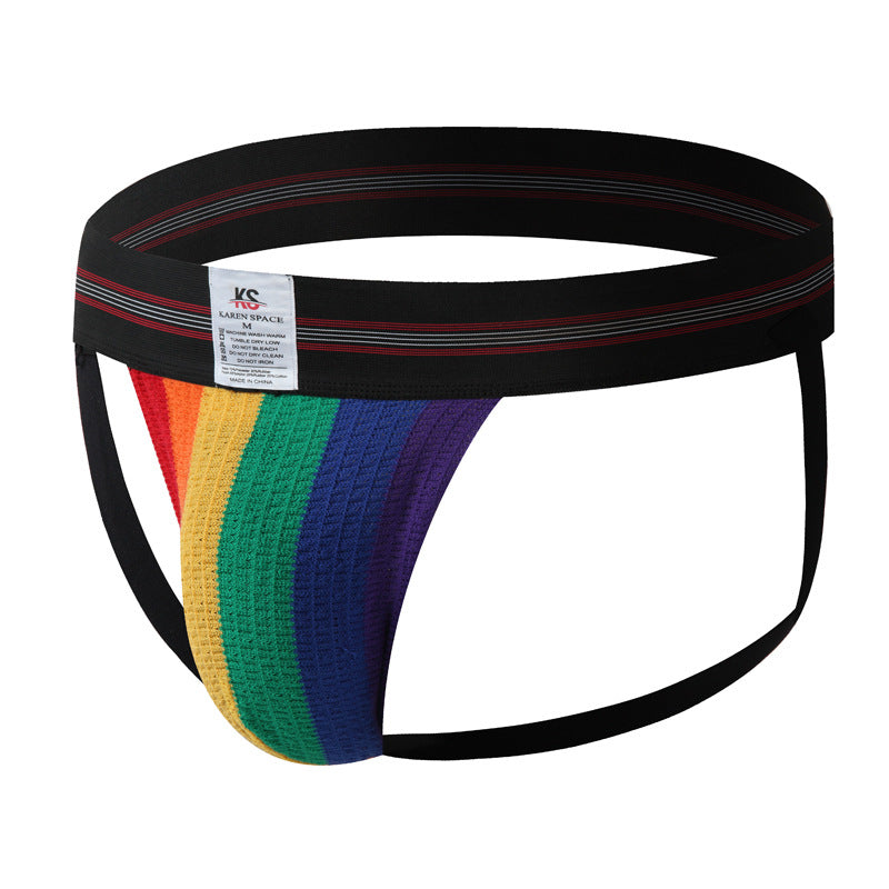 Rainbow-colored Double Thong Men's Underwear Sports Fitness