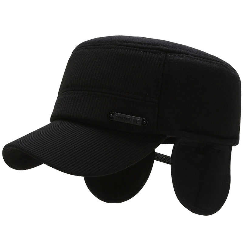 Men's Flat Cap For Autumn And Winter Outdoor Warmth With Ear Protection